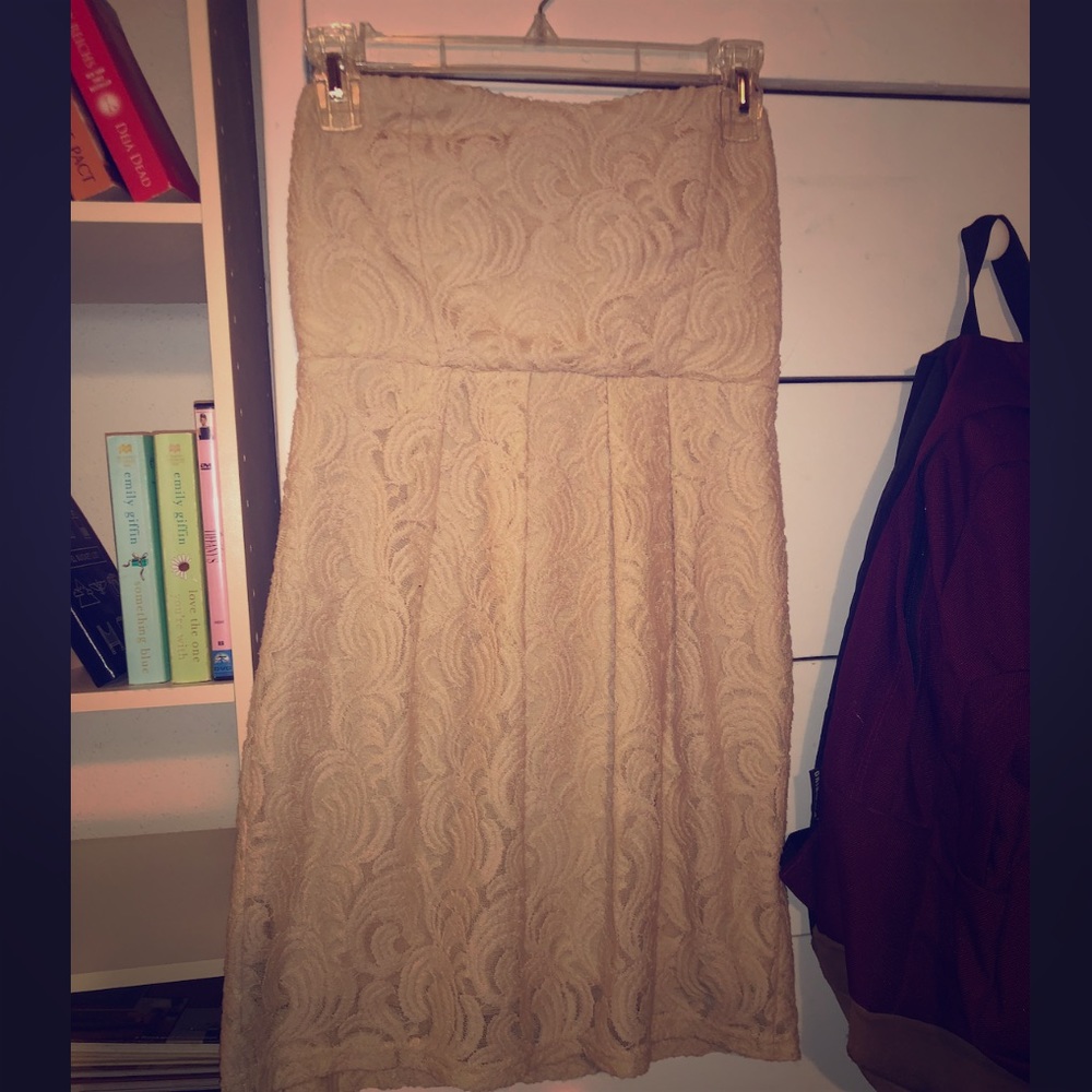 Tan Lace Dress